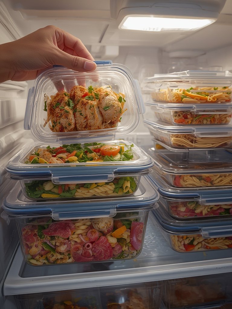 food containers in action