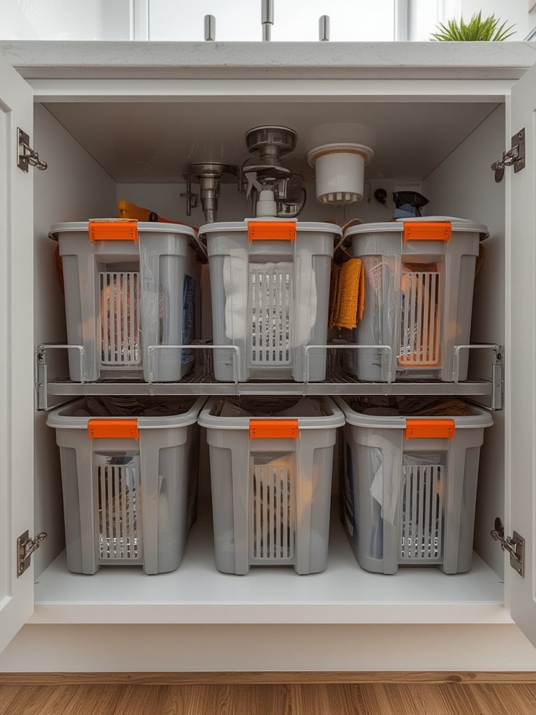 cleaning caddy in action