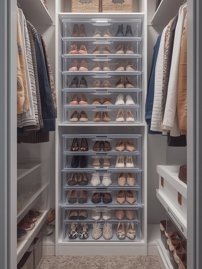 shoe organizers in action