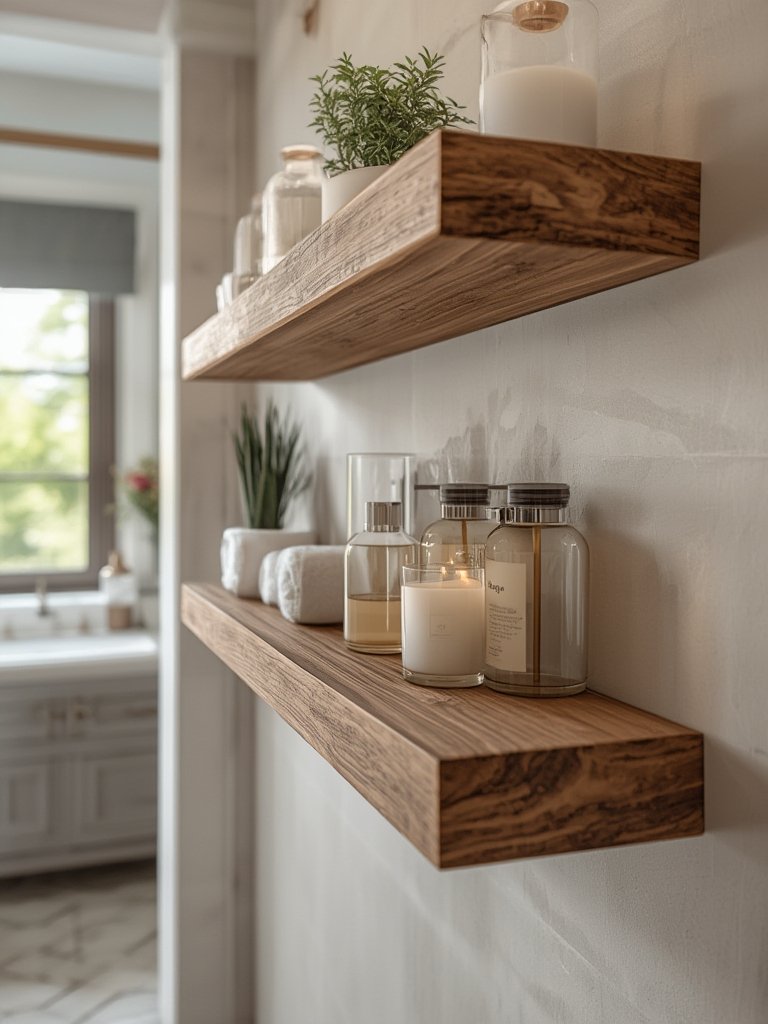 floating shelves in action